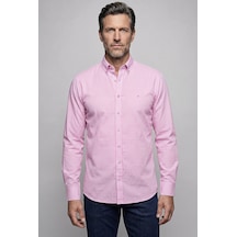 Bisse Pembe Regular Fit Cepsiz Uzun Paşa Yaka Gömlek Gmeks261040 C29