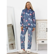 Siti Teks Üşütmeyen Ev Pijama Takımı 36103006 Mavi