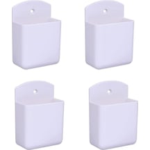 Fosenze 4'lü Beyaz Duvarlı Kumanda Tutucu Seti: Ev Ofis Yatak Odası İçin Zirve Organizatör - Otomatik Tutma, Çok Amaçlı Depolama Kutuları Diğer