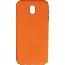 Newface Samsung Galaxy J7 Pro / J730 Kılıf Nano İçi Kadife Silikon - Turuncu