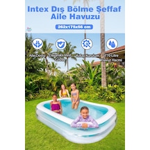 Intex Dış Bölme Şeffaf Havuz Aile Havuzu 262x175x56cm