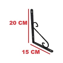 Beşel Ferforje Raf Alti Konsol L Demi̇ri̇ Ayağı Si̇yah 15 X 20 CM (2 Adet) + Vi̇daları