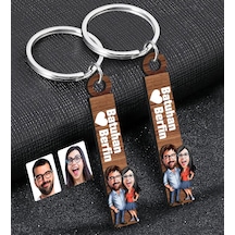Bk Gift Kişiye Özel Sevgili Temalı 2 Li Ahşap Anahtarlık, Sevgiliye Hediye,doğum Günü Hediyesi, Sevgililer Günü Hediyesi-7