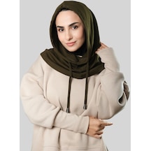 Hürrem Bone Haki Bağcıklı Salaş Balaklava Boyunluklu Bere Triko Düz 2326 09 Haki