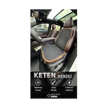Fiat Egea Cross 2020-2026 Ön Ve Arka Koltuk Terletmez Dolgulu Keten Koltuk Minder / Kılıf Set Siyah - Taba