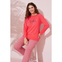 Siyah İnci Pamuklu Örme Pijama Takım 24240151 NAR ÇİÇEĞİ