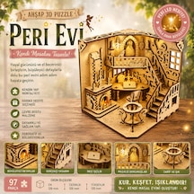 Peri Evi Ahşap Maket Seti Dıy Miniatür Büyülü Peri Evi Peri Led Hediye 3d Puzzle