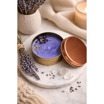 Lavanta Kokulu Doğal Soya Mumu 7. Çakra Meditasyon Mum Mor