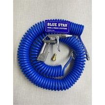 Bluestar Hava Kompresör Spiral Hava Hortumu Tabancası Ucu 15 M, 0904komp