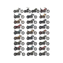 30 Adet Retro Chopper Motosiklet Sticker Seti - Kask, Laptop Ve Ajanda İçin Çok Renkli