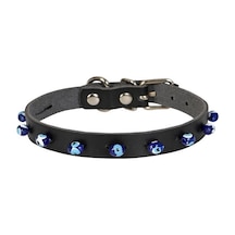 Cattie Boncuklu Deri Kedi Boyun Tasması L 1.2x25-29CM Siyah