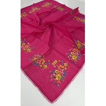 Eripek Oyalı Organik Pamuklu Yazma 0606131 Fuşya-pembe