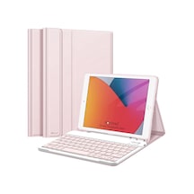 NovStap Apple Uyumlu iPad  7 8 9 Nesil 10.2 inç ile Bluetooth Klavyeli Kılıf Standlı Kalem Hazneli