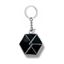 Siyah Exo Logo Anahtarlık K-pop Unisex Aksesuar Metal Figürlü Tasarım