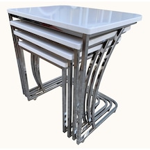 4'Lü C Zigon Sehpa Tekerli (Koltuk Altına Girebilen Model)