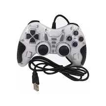 Pc Uyumlu Usb Dual Shock Titreşimli Joystick Oyun Kolu-cfl-2586 Beyaz