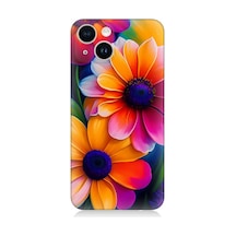 Apple Uyumlu iPhone 14 Plus Silikon Kılıf Soft Renkli Çiçekler