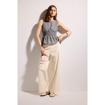 Defacto Straıght Fıt Yüksek Bel Gabardin Pantolon H0093ax26spwt84 Beyaz-wt84