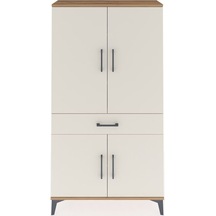 Arges Dolap 4 Raflı Tek Çekmeceli 4 Kapaklı 88x30x163 Çam-aytaşı Çam