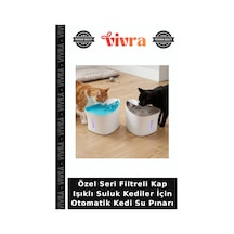 Özel Seri Filtreli Kap Işıklı Suluk Kediler İçin Otomatik Kedi Su Pınarı