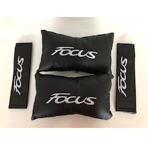 Ford Focus Nakışlı Deri 1 Çift Boyun Yastık Ve 1 Çift Kemer Pedi (510817591)