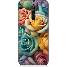 Xiaomi Redmi 9 Uyumlu Pastel Soft Güller Desenli Silikon Kılıf