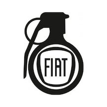 Fiat Araba Komik El Bombası Sticker Yapıştırma Beyaz (332494081)