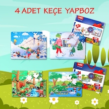 4 Set 96 Parça Tox Orman Ve Kış 5+ Keçe Yapboz 5 Yaş Puzzle T