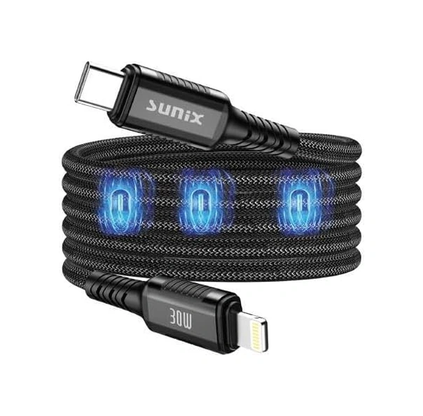 30w Mıknatıslı Usb-c Lightning Data Ve Şarj Kablosu Ip-30