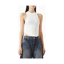 Banana Cici Beyaz Curve Rib Tank Top - Pamuk Karışımı - Şık Ve Rahat Tasarım