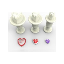 Mini Love Kalp Basmalı Enjektörlü Kurabiye Kalıbı 3 Parça Diğer
