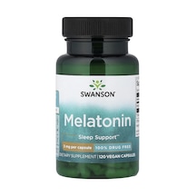 Takviye Swanson Vitamins, Melatonin, 3 Mg, 120 Vegan Capsules