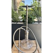 Sigor Çelik Nargile Takımı Çanta Lüle Maşa Dahildir /dip Dekor Silver