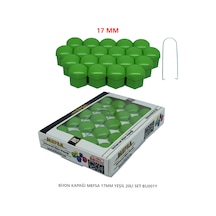 Bijon Kapağı Düz 17 Mm Yeşil 20 Li Set