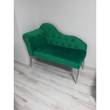 Metalda Josefin Bench Koltuk Berjer Gümüş Seri 130 Cm Yeşil