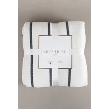 Twin Battaniye Soft Pamuklu Çift Kişilik Battaniye Antrasit Krem 200 X 220 5030a Krem