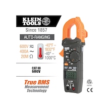 Cl220 Dijital Pens Ampermetre, Otomatik Aralık Ayarlı 400 Amper Ac, Ac/dc Gerilim, Trms, Direnç, Süreklilik, Ncvt Algılama Ve Sıcaklık Ölçümü