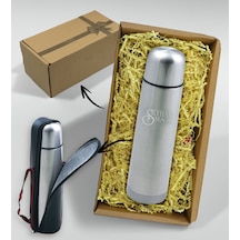 Bk Gift Kişiye Özel Hediye Kutulu 5500 Krom Deri Çantalı Seyahat Termosu 500ml Kobitmeyencom33456 Bk Gift Renkli