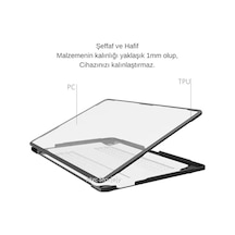Macbook Air 13.6 İnç M2 M3 M4 M5 Uyumlu Darbe Korumalı Sert Kılıf Rugged Koruma Hard Case A2681 A3113 A3240 A3449 Güçlendirilmiş Köşe Koruma Şeffaf