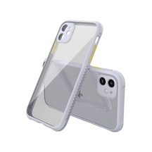 Apple iPhone Uyumlu - 12 Mini Kılıf Miami Şeffaf Silikon - Lila
