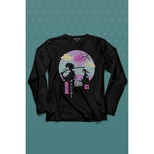 Samurai Chillhop Samuray Japonca Chill Uzun Kollu Tişört Baskılı T-shirt 001