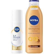 Sun Spf50 Güneş Koruyucu Nemlendirici Makyaj Bazı 30ml Ve Sıkılaştırıcı Bronzluk Vücut Losyonu 250ml 0