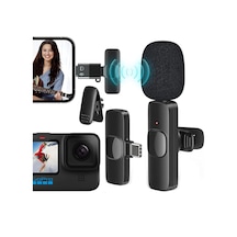 Magicvoice K8 Kablosuz Type c Vlogger Yaka Mikrofonu Android Gopro Osmo Action Apple Uyumlu iPhone iPad Gri