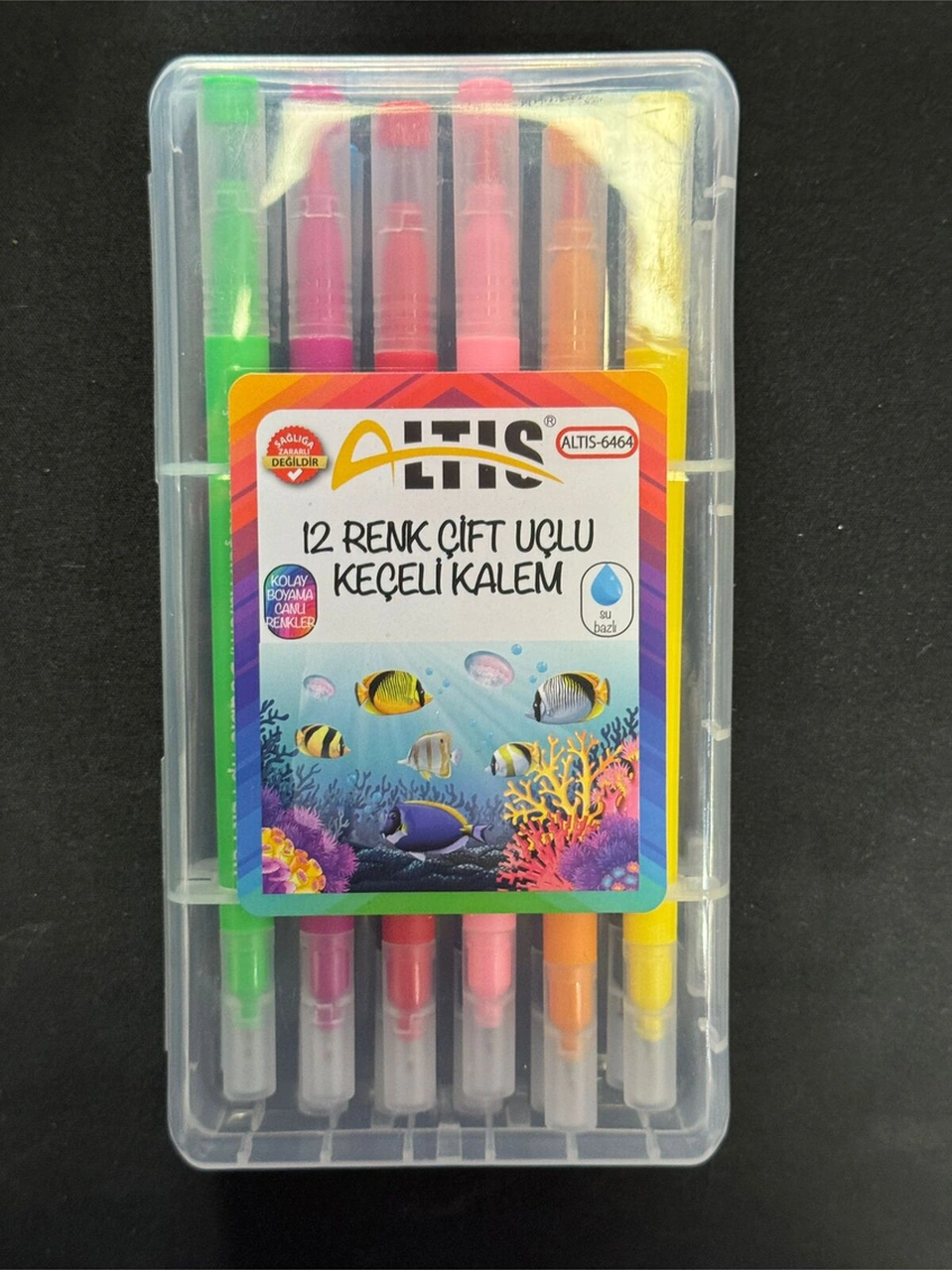 Keçeli Kalem Seti Çift Uçlu 12 Renk 6464 / Altıs