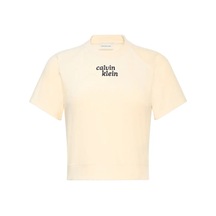 Calvin Klein Ss Towel Terry Cropp, Tgy Krem Kadın T-shirt