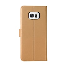 Samsung Galaxy S7 Uyumlu Edge Trend S Plus Kapaklı Kılıf - Gold
