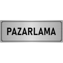 Metal Yönlendirme Levhası, Departman Kapı İsimliği Pazarlama 10x20 cm Gümüş Renk