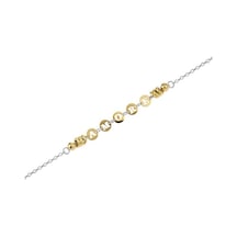 Gülaylar Altın Bileklik Beyaz Yeşil Love 14 Ayar Bayan N11.14524 Sarı Altın
