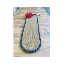 Jüt, Hasır, Dekoratif Masa Örtüsü, Runner 35x100 Cm, Amerikan Servis, Sehpa Örtüsü, Bohem Tarzı Hasır Antrasit Hasır Antrasit