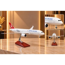 Metal Turkısh Aırlınes Yolcu Uçağı Maketi Standlı Dekoratif Alk6147